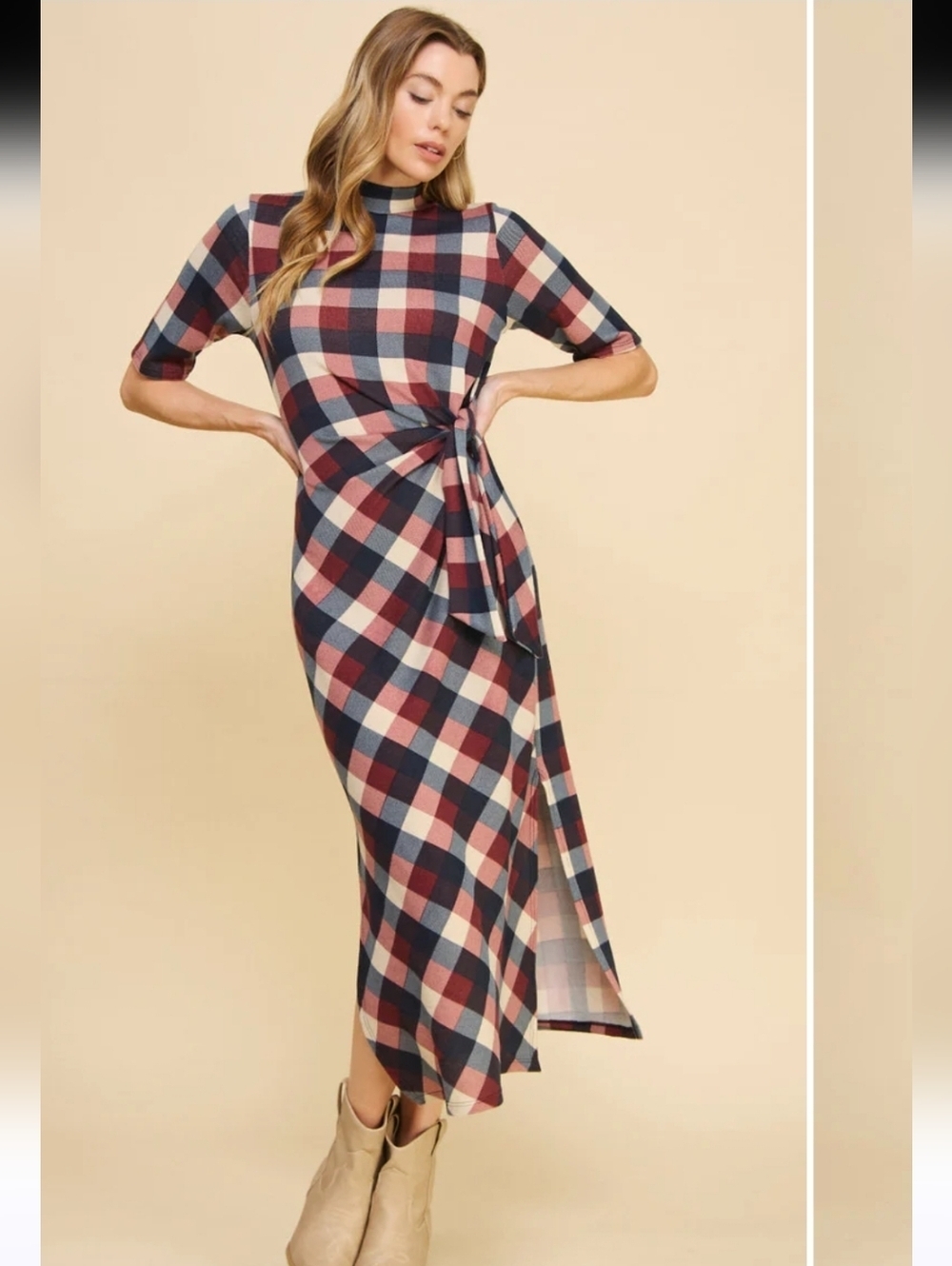 If She Loves Anastasia Checkered Dress Midi Like New Sz Small